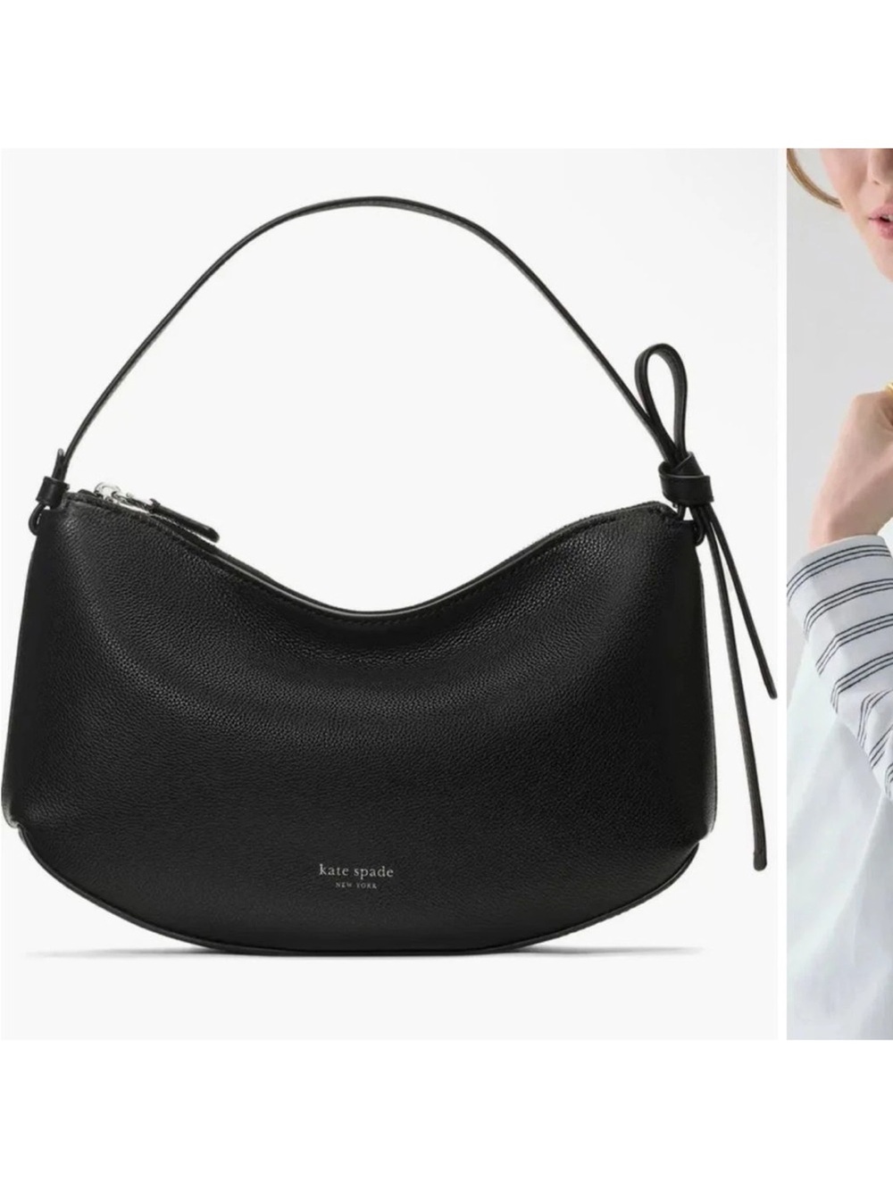 kate spade Black Pebbled Leather Shoulder Bag